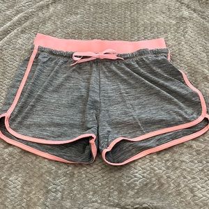 Pink and grey workout shorts